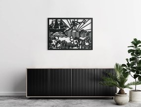 drevko Drevený obraz na stenu Podmorský svet Rozmer obrazu: 31,5 x 44,5 cm, Farba dekorácie: Čierna