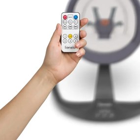 Lionelo - Detské hojdacie kresielko s melódiou RINA 4× AA Grey Concrete + diaľkové ovládanie