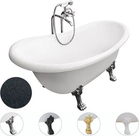 Besco Akrylátová voľne stojaca vaňa Otylia Glam G 160x77 (170x77) bez prepadu BESCO-Typ výpuste: Click-Clack bez prepadu, chróm, BESCO-Nôžky: Biela, …