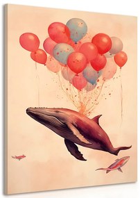 Obraz zasnená veľryba s balónmi Varianta: 60x90