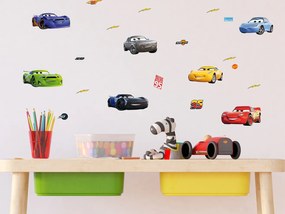 Detská samolepka na stenu - DISNEY - Autá - pretekári - 30x30 cm