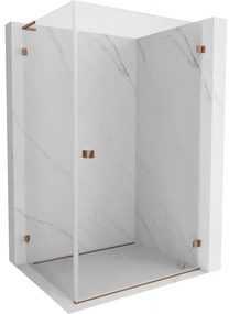 Mexen Lunar-B L, 1-krídlový sprchový kút, pravý, 100 x 70 cm, 8mm číre sklo, ružové zlato profil, 832L-100-070-60-00-P