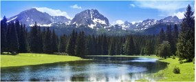 Obraz - Zasnežené vrcholky hôr (120x50 cm)