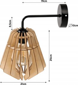 Nástenné LED svietidlo 1x E27 LOFT edison drevené