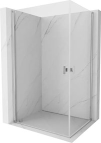 Mexen Mist-B Duo, 2-krídlový výklopný sprchový kút 85 x 80 cm, číre sklo, chrómový profil, 8A2-085-080-01-00