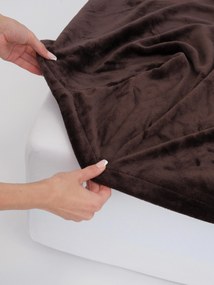 Plachta mikroplyš Deluxe 140 × 200 cm – tmavo hnedé