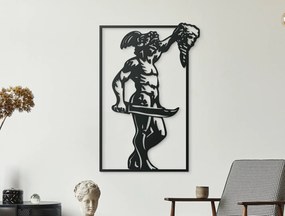 drevko Drevený obraz na stenu Víťaz s trofejou Rozmer obrazu: 44,5 x 30 cm, Farba dekorácie: Čierna