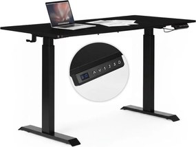 Elektrický nastaviteľný stôl 140 x 70 cm, nastaviteľná výška 76-121cm, čierny