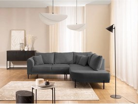 Tmavosivá ženilková rohová pohovka (pravý roh/do L) Mauris – Ropez