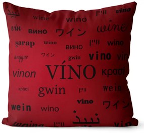 Polštář Víno – jazyky (Veľkosť: 40 x 40 cm)