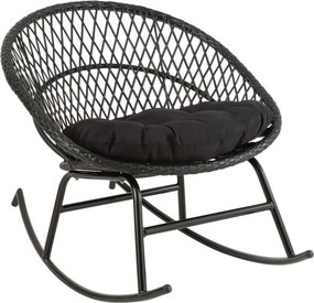 Čierne ratanové záhradné hojdacie kreslo Zayo Black - 118*82*78 cm