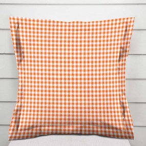 Biante Dekoračná obliečka na vankúš s lemom Rebeka RE-006 Oranžovo-biela kocka malá 40 x 60 cm