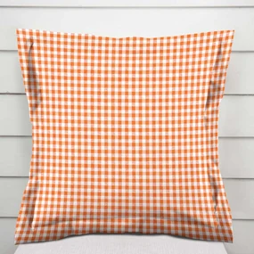 Biante Dekoračná obliečka na vankúš s lemom Rebeka RE-006 Oranžovo-biela kocka malá 50 x 50 cm