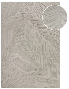 Sivý vlnený koberec Flair Rugs Lino Leaf, 120 x 170 cm