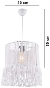 Závesný luster NESS MACRAME na lanku 1xE27/40W/230V biely