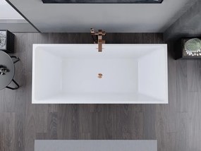 Mexen Lita, voľne stojaca vaňa 170 x 75 cm, biela, ružové zlato prepad, 52121707500-60