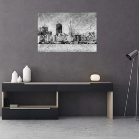 Obraz - Coffee art city (90x60 cm)
