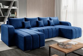 Pohodlný rohový gauč na spanie Pufetto U s pružinami