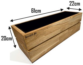 Dekorstudio Drevený dubový kvetináč do interiéru aj exteriéru 60x20x20cm