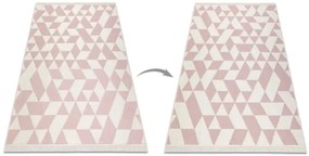 Koberec TWIN 22992 Geometrický ružový / krémový
