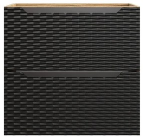 Koupelnová sestava Ocean 90 cm s umyvadlem a skříňkami černá/dub olejovaný