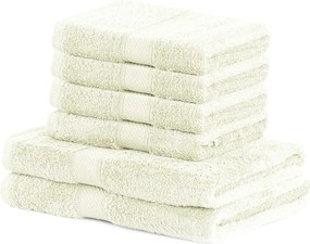 Set 2 svetlobéžových osušiek a 4 uterákov DecoKing Bamby