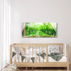 Obraz - Výhľad na tropickú záhradu (120x50 cm)