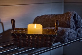 DECOLED LED sviečka, vosk, 8 x 12,5 cm, mandľová