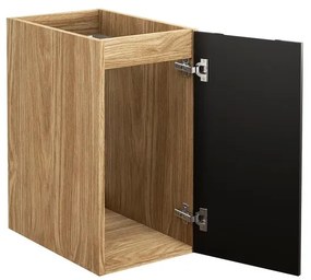 Závesná skrinka pod umývadlo Luxor Black s doskou 70 cm čierna/dub olejovaný