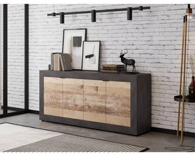 Komoda RUNEA svetlohnedá/antracit