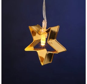 LED svetelná reťaz GOLD STARS 140 cm medená