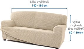 Super strečové poťahy NIAGARA smotanová dvojkreslo (š. 140 - 180 cm)