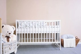 NEW BABY Detská postieľka New Baby POLLY bielo-sivá