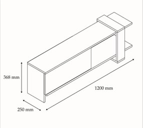 TV stolík OVA 120 cm antracitový/orech