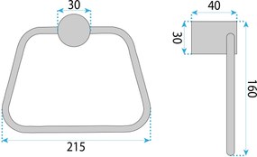 Rea Tomi, vešiak na uterák, zlatá matná, REA-88079