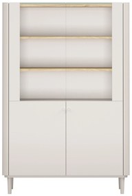 Vitrína Elivo 100 cm na nožičkách - kašmír / olejovaný dub