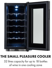 Klarstein Bellevin 18 Uno, vinotéka, 52 l, 11–18°C, 1 zóna