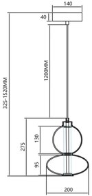 LED Luster na lanku DAPHNE LED/12W/230V zlatá