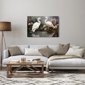 Obraz - Žeriavy biely (90x60 cm)