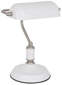 ITALUX ITALUX MT-HN2088 WH+S.NICK - Stolná lampa Pablo 1xE27/40W/230V biela IT0396