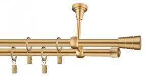 Dekorstudio Stropná dvojradová garniža BASIC zlatá 19mm Dĺžka: 120cm, Typ príslušenstva: Bez príslušenstva