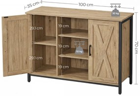 Komoda TAYLOR ARTISAN s otvorenými policami, 100x70cm