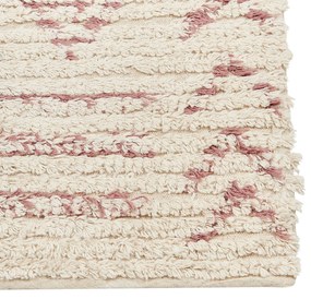 Bavlnený koberec 80 x 150 cm béžová/ružová EDIRNE Beliani
