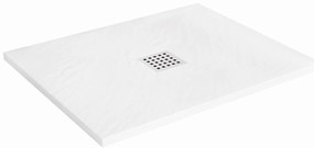 Rea Black Rock, konglomerátová sprchová vanička 120x90x3,5 cm, biela, REA-K5582