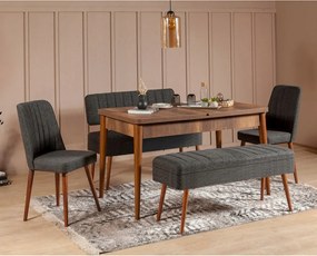 Jedálenský set Vlasta 2 (orech antracit) (pre 6 osôb)