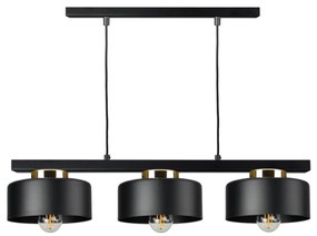 Závesný luster na lanku IGNIA 3xE27/60W/230V čierna/zlatá