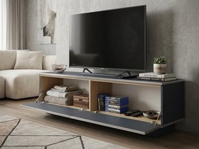 TV stolík ALVIN 135 cm, antracit/sivostrieborná