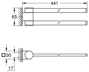 GROHE 41063000 - Držiak na uteráky SELECTION 441 mm lesklý chróm