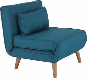 KONDELA Farido rozkladacie kreslo tyrkysová / dub