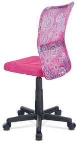 Autronic - kancelárska stolička, ružová mesh, plastový kríž, sieťovina motív - KA-2325 PINK